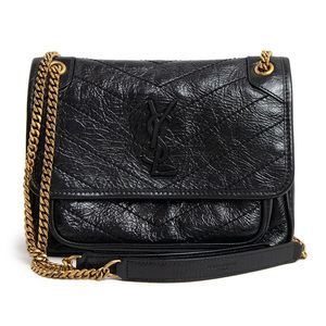 Saint Laurent Niki Chain Shoulder Bag Vintage Calfskin Light Bronze